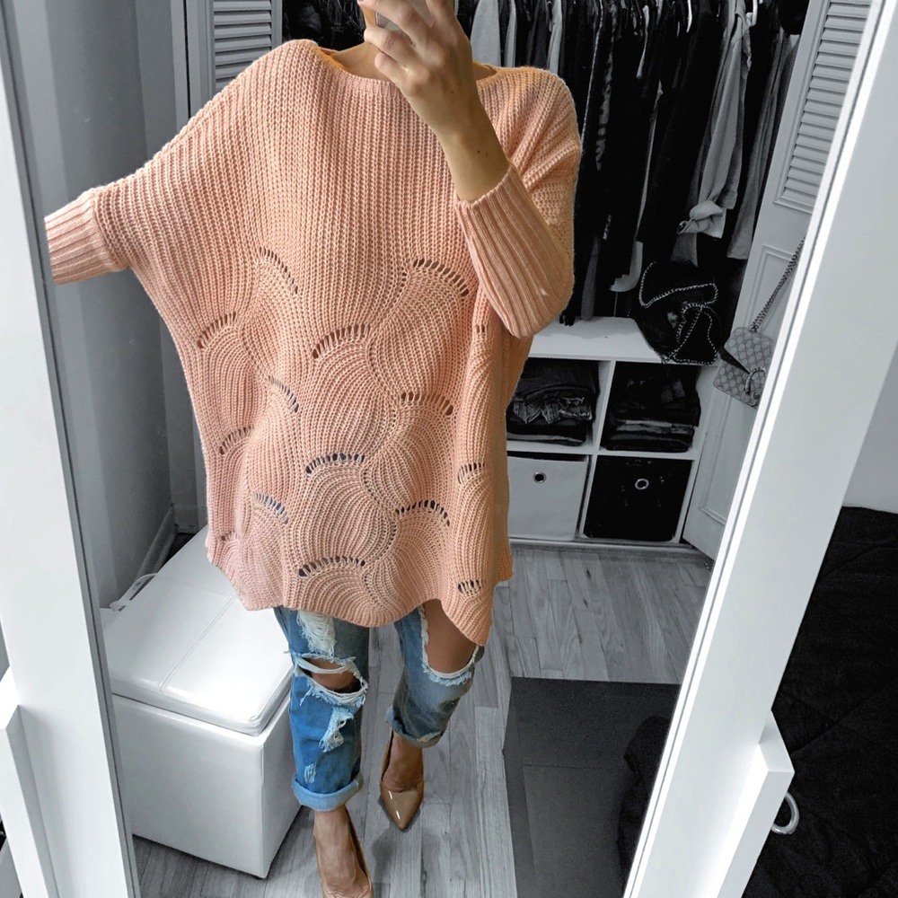 LAST 1 ✨Rose Cable Knit Wide Neck Sweater - Picture 1 of 4